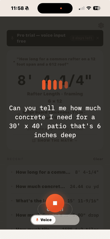 Journeyman Voice Calcs screenshot
