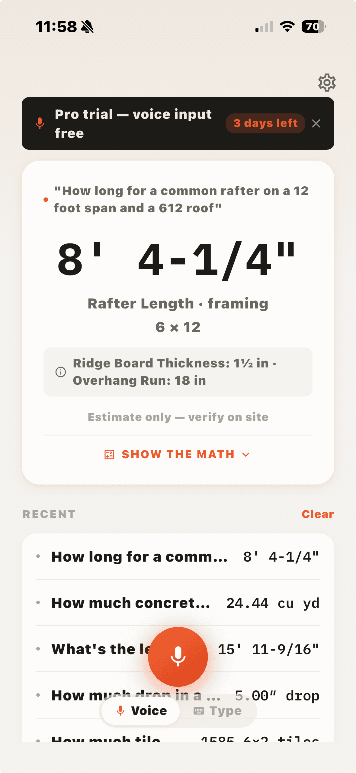 Journeyman Voice Calcs screenshot 1